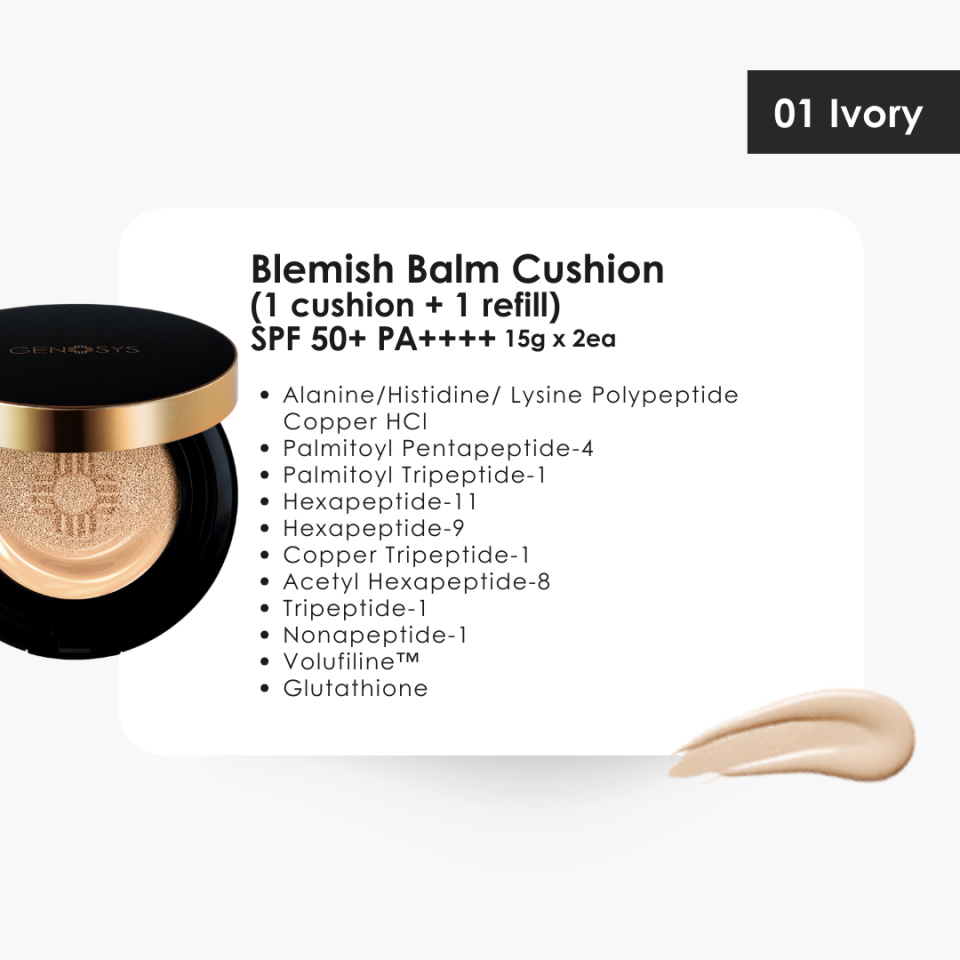 Genosys Skin Caring Blemish Balm Cushion /  01 Ivory